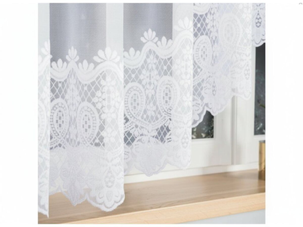 Dekorační krátká vzorovaná záclona na žabky DARIA 160 bílá 500x160 cm MyBestHome