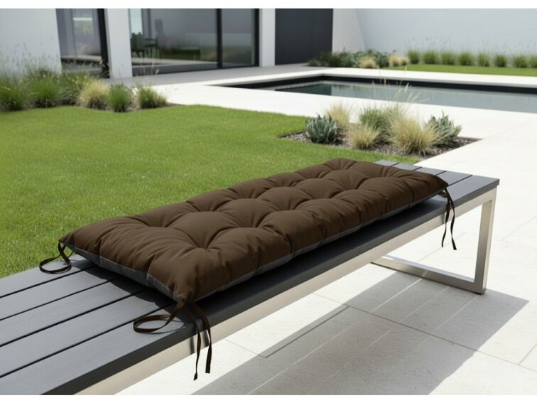 Prošívané sezení na lavici WILSON color 27 tmavě hnědá různé rozměry, polstr na zahradní lavici - sedák Mybesthome