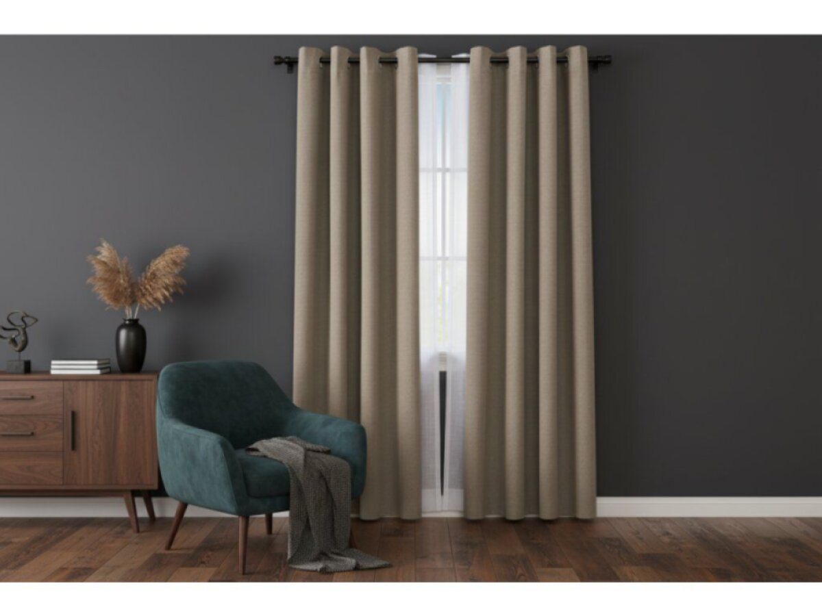 Dekorační zatemňující závěs SUPER BLACKOUT s kroužky béžová I. color 205 (cena za 1 kus) 140x250 cm 100% stínění Mybesthome