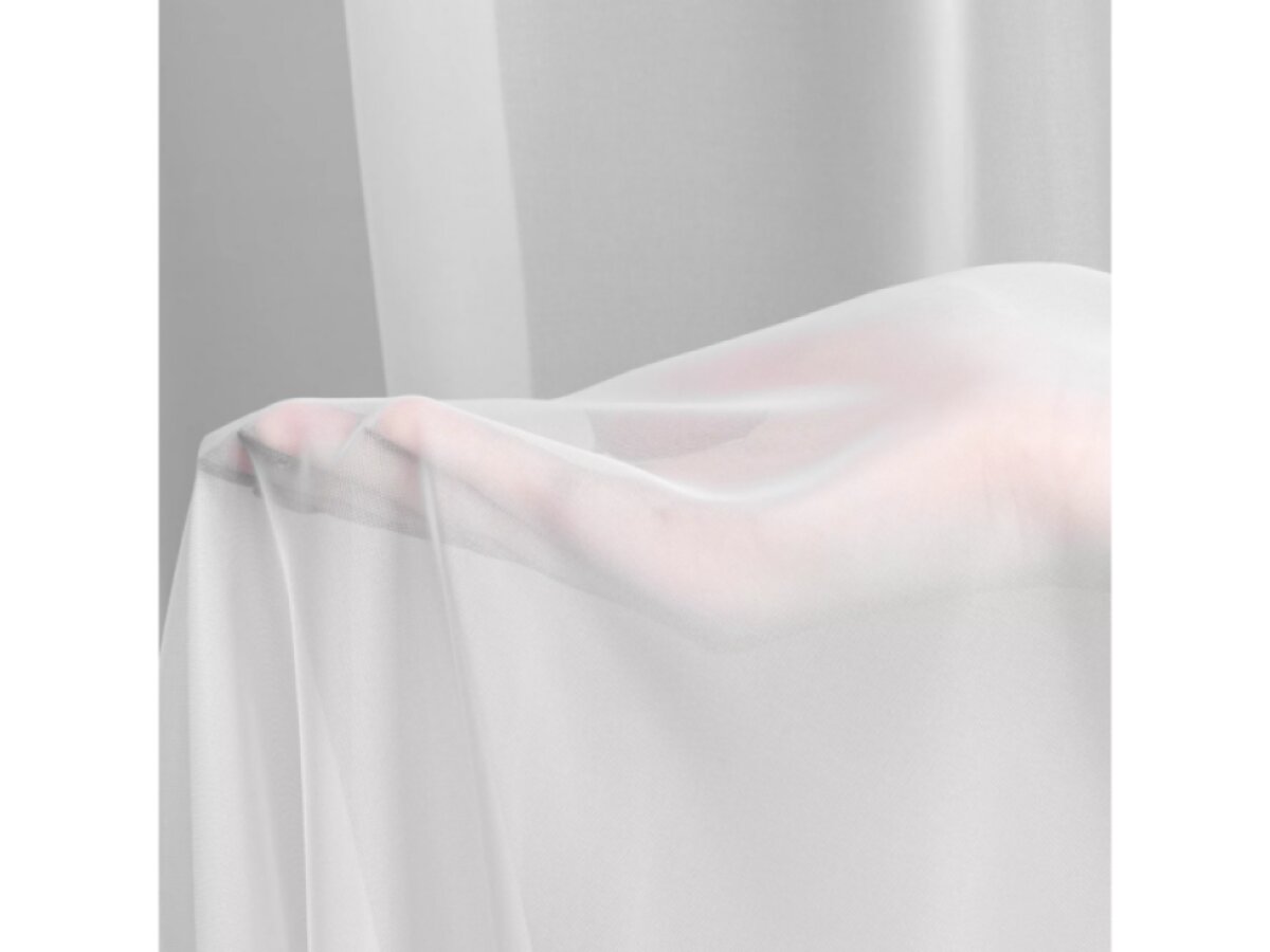 Dekorační dlouhá šifonová záclona s řasící páskou BETTY TAPE 300x250 cm bílá (cena za 1 kus) MyBestHome