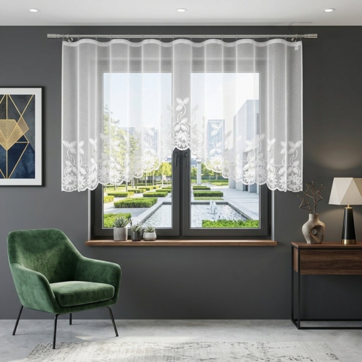 Dekorační žakárová záclona s řasící páskou LIZBETH 130 bílá 300x130 cm MyBestHome