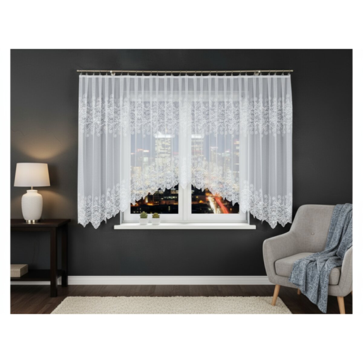 Dekorační krátká vzorovaná záclona na žabky CELINA 500x160 cm MyBestHome