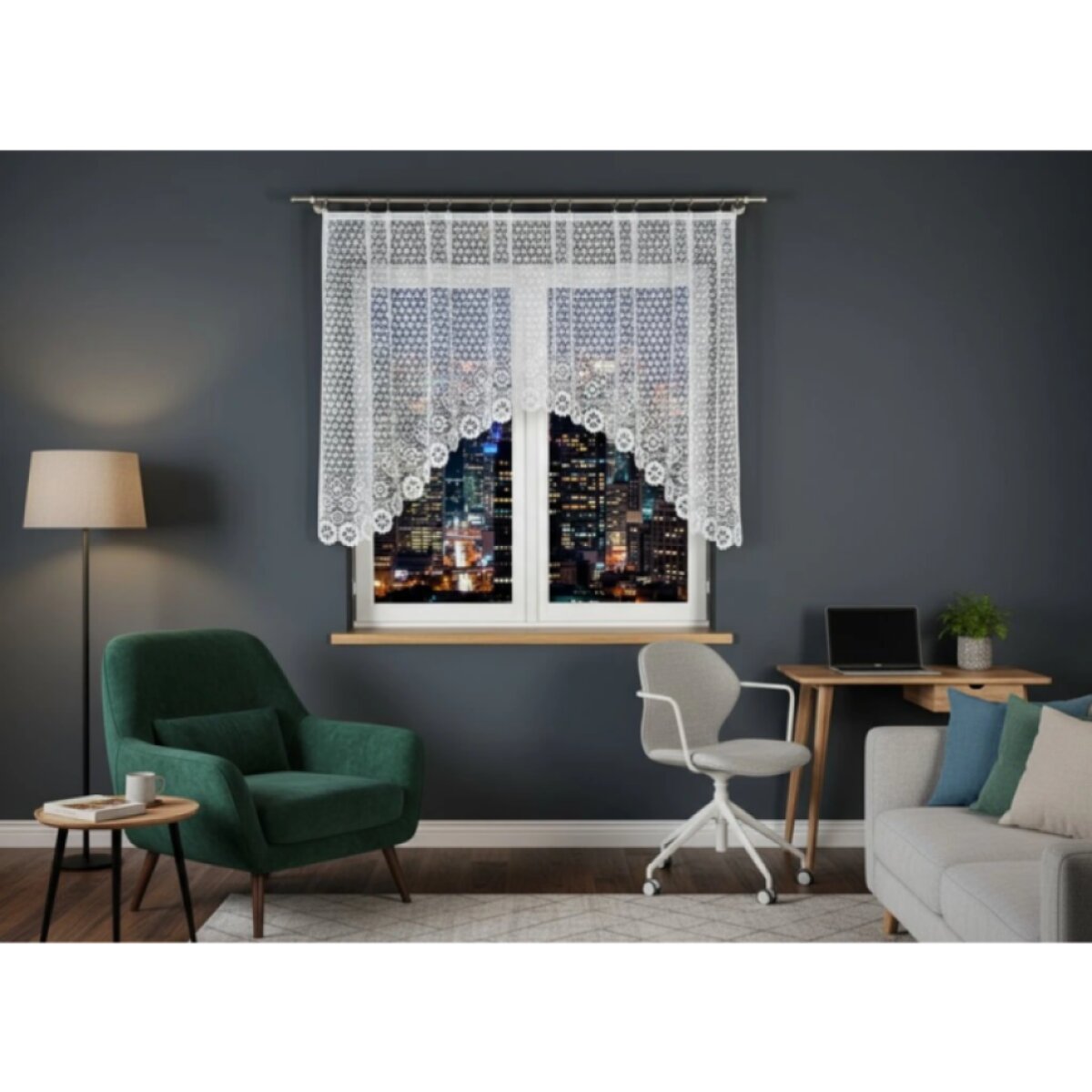 Dekorační krátká žakárová záclona na žabky FAUSTYNA 250x120 cm MyBestHome