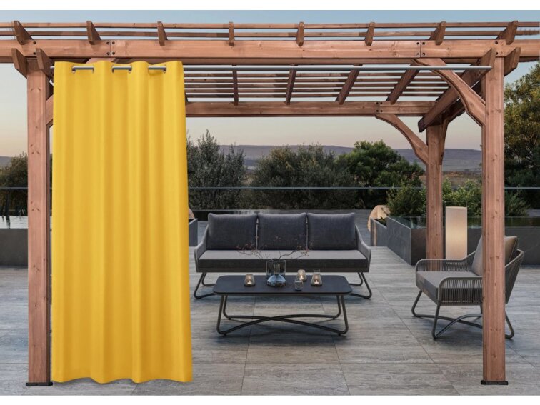 Venkovní zahradní závěs s kroužky MONTANA color 40 mustard/hořčicová, různé rozměry MyBestHome