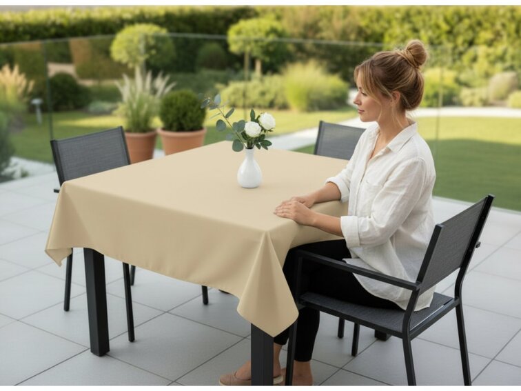 Venkovní čtvercový ubrus TERRA color 17 světle béžová, různé rozměry Mybesthome