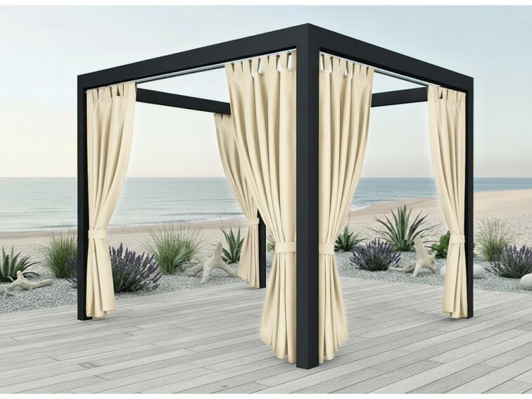 Venkovní zahradní závěs s poutky PORTO krémová 06 různé rozměry Mybesthome