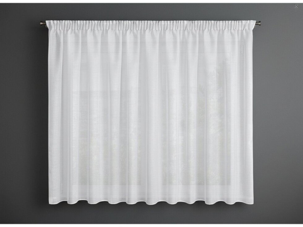 Dekorační krátká záclona s řasící páskou s jemnou stukturou DONUTA 350x160 cm bílá MyBestHome