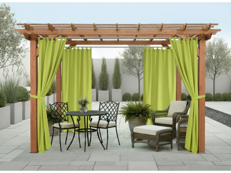 Venkovní zahradní závěs s poutky SANTIAGO color 32 olivová, různé rozměry MyBestHome