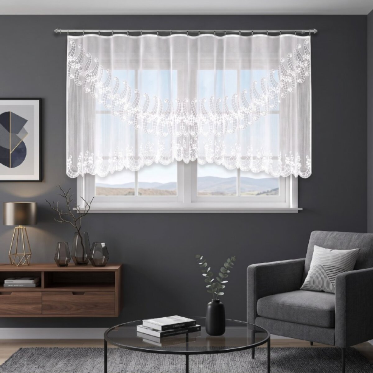 Dekorační žakárová záclona s řasící páskou JANAI 140 bílá 300x140 cm MyBestHome