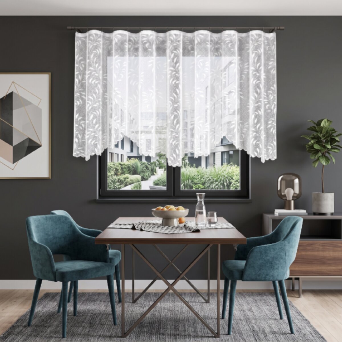 Dekorační žakárová záclona s řasící páskou AIDA 140 bílá 300x140 cm MyBestHome