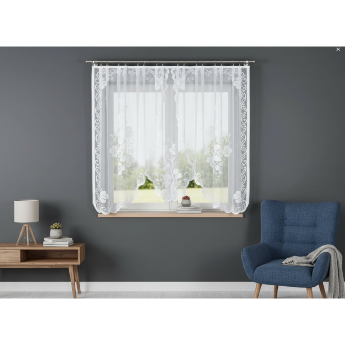 Dekorační oblouková krátká záclona na žabky FUKSJA 400x160 cm MyBestHome