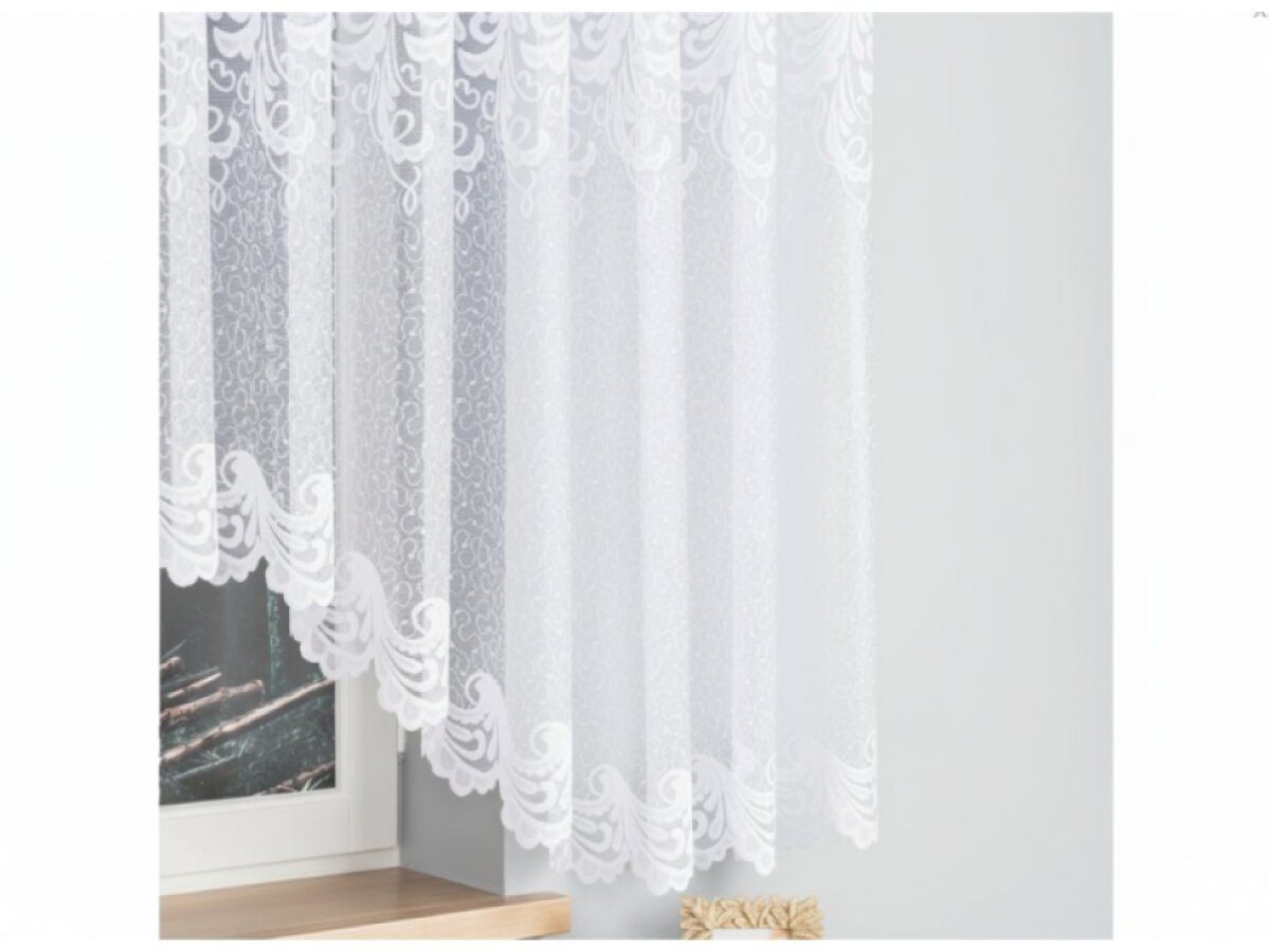 Dekorační krátká vzorovaná záclona na žabky IWONA 160 bílá 500x160 cm MyBestHome