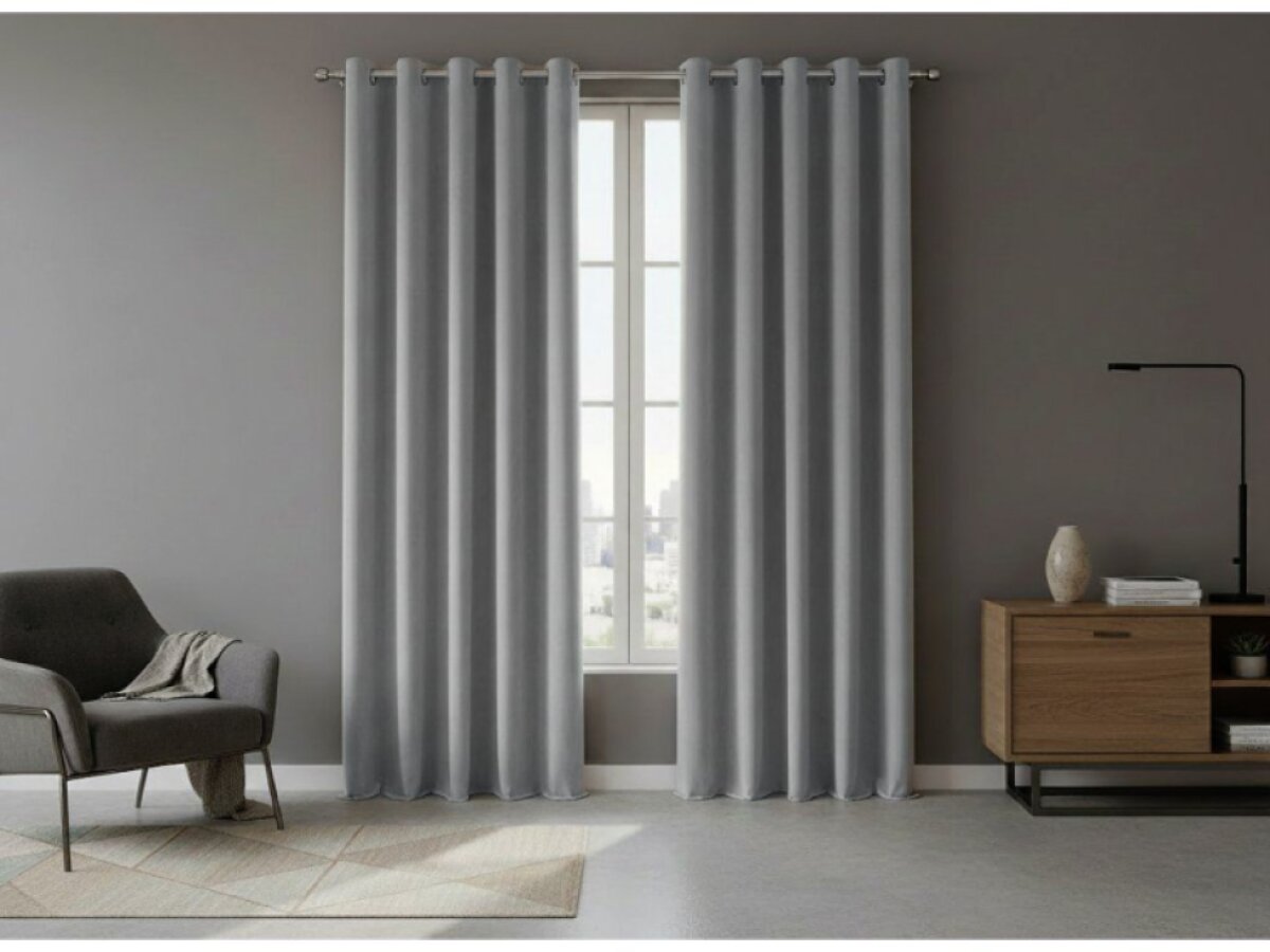 Dekorační velvet závěs s kroužky VALENTINO 022 šedá 140x250 cm (cena za 1 kus) MyBestHome