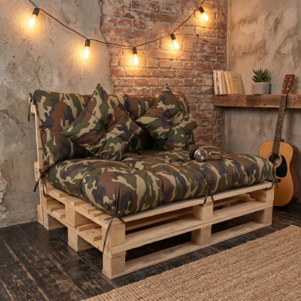 Interiérový polstr na palety CHILL ZONE 98 relax, gaming, mladé bydlení khaki Mybesthome