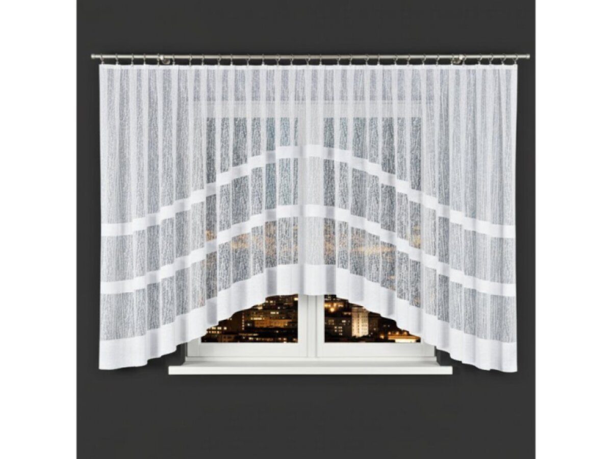 Dekorační krátká vzorovaná záclona na žabky WIKTORIA 160 bílá 500x160 cm MyBestHome