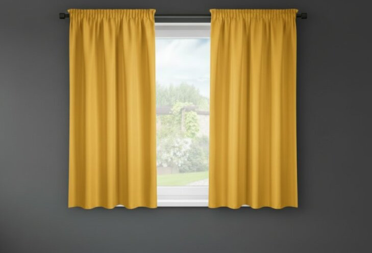 Dekorační krátký závěs s řasící páskou SAMARA mustard/hořčicová 140x175 cm (cena za 1 kus) MyBestHome