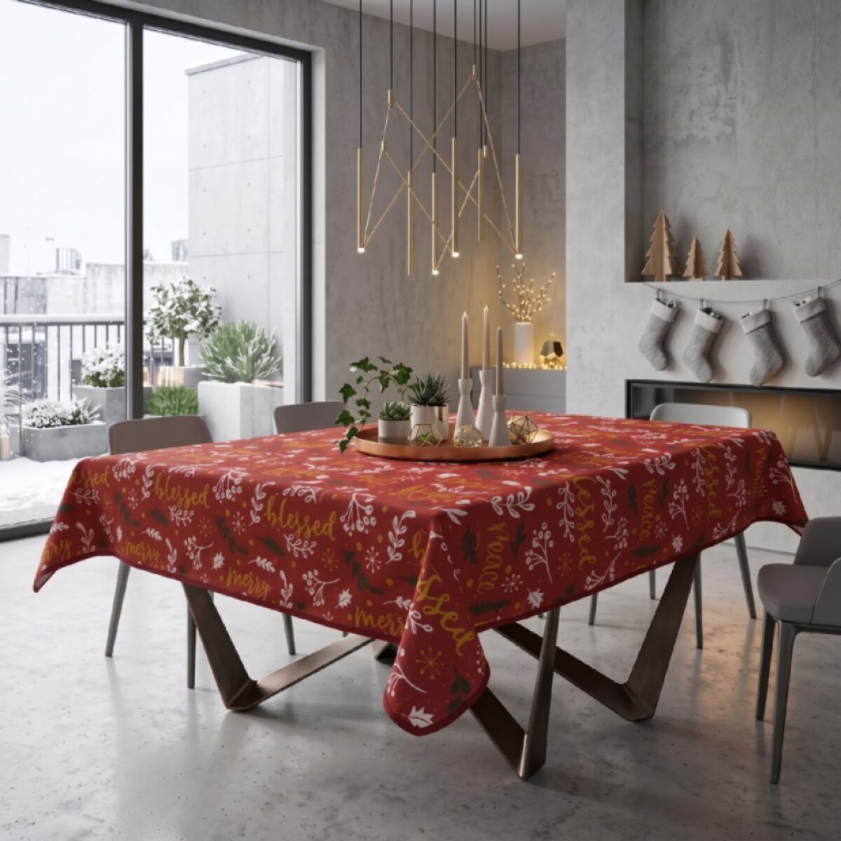 Vánoční ubrus na stůl NATALE SPLASH V. různé rozměry