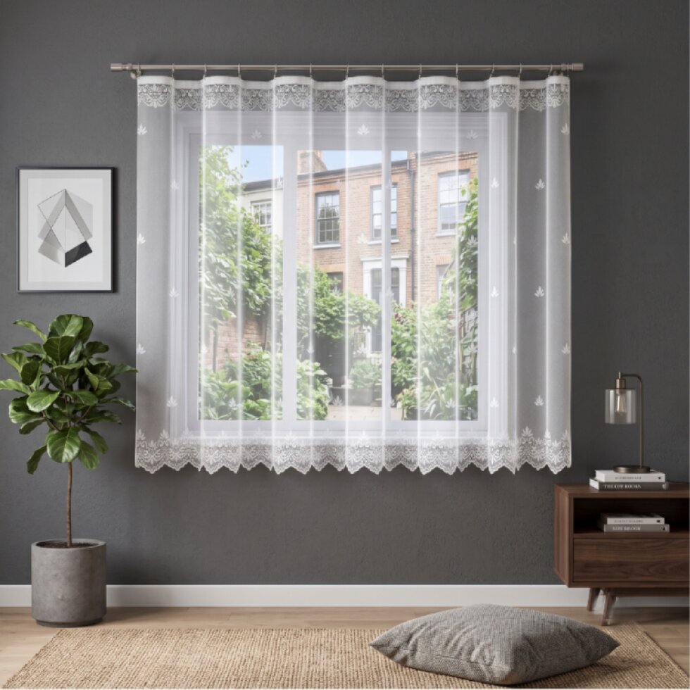 Dekorační žakárová záclona s řasící páskou KARELA bílá 300x100 cm MyBestHome