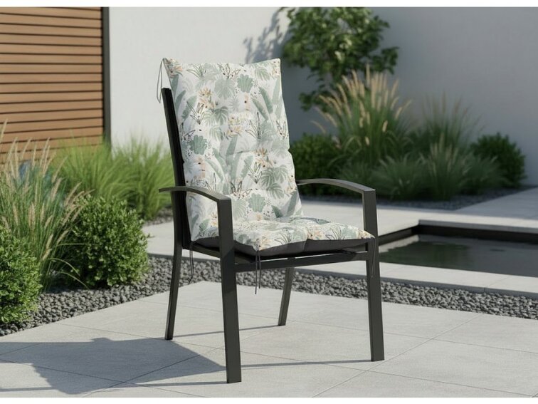 Zahradní prošívaný podsedák na židli s opěrkou 50x50x80 cm CALLUM vzor 133 Mybesthome