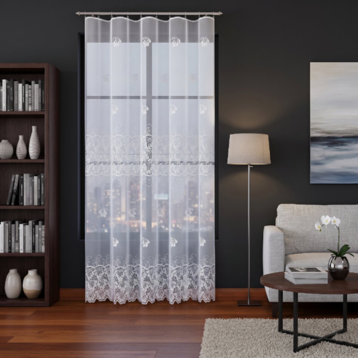 Dekorační žakárová záclona s řasící páskou LUSYA 250 bílá 200x250 cm MyBestHome