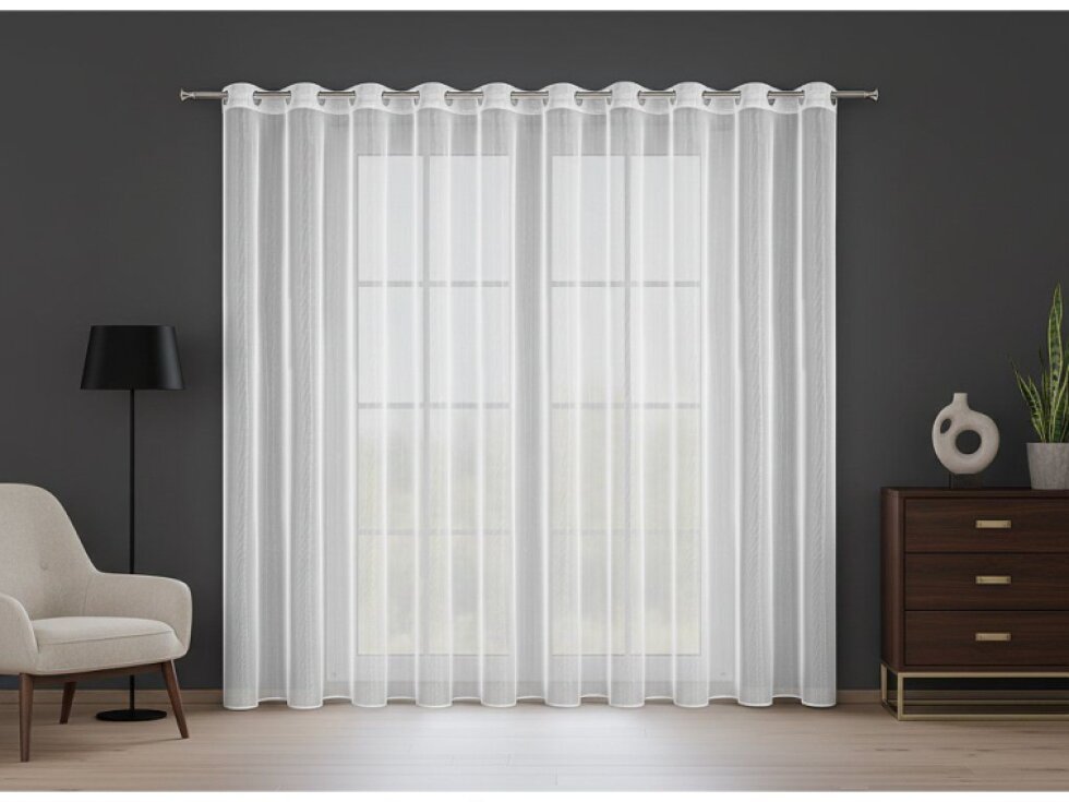 Dekorační voálová záclona s mírným leskem s kroužky SYLVA 350x250 cm MyBestHome