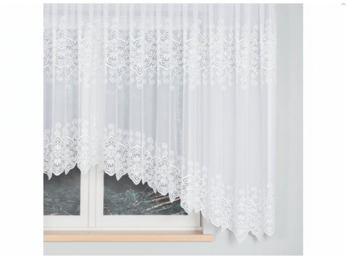 Dekorační krátká vzorovaná záclona na žabky CELINA 160 bílá 500x160 cm MyBestHome