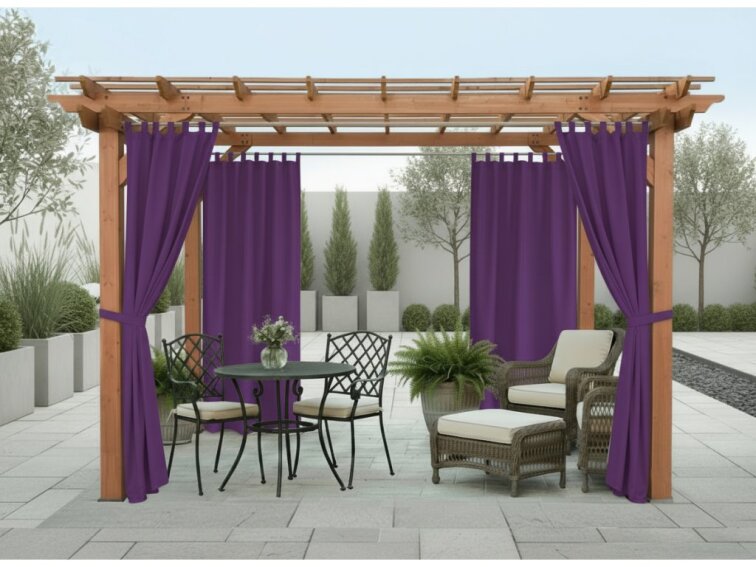 Venkovní zahradní závěs s poutky SANTIAGO color 29 fialová, různé rozměry MyBestHome