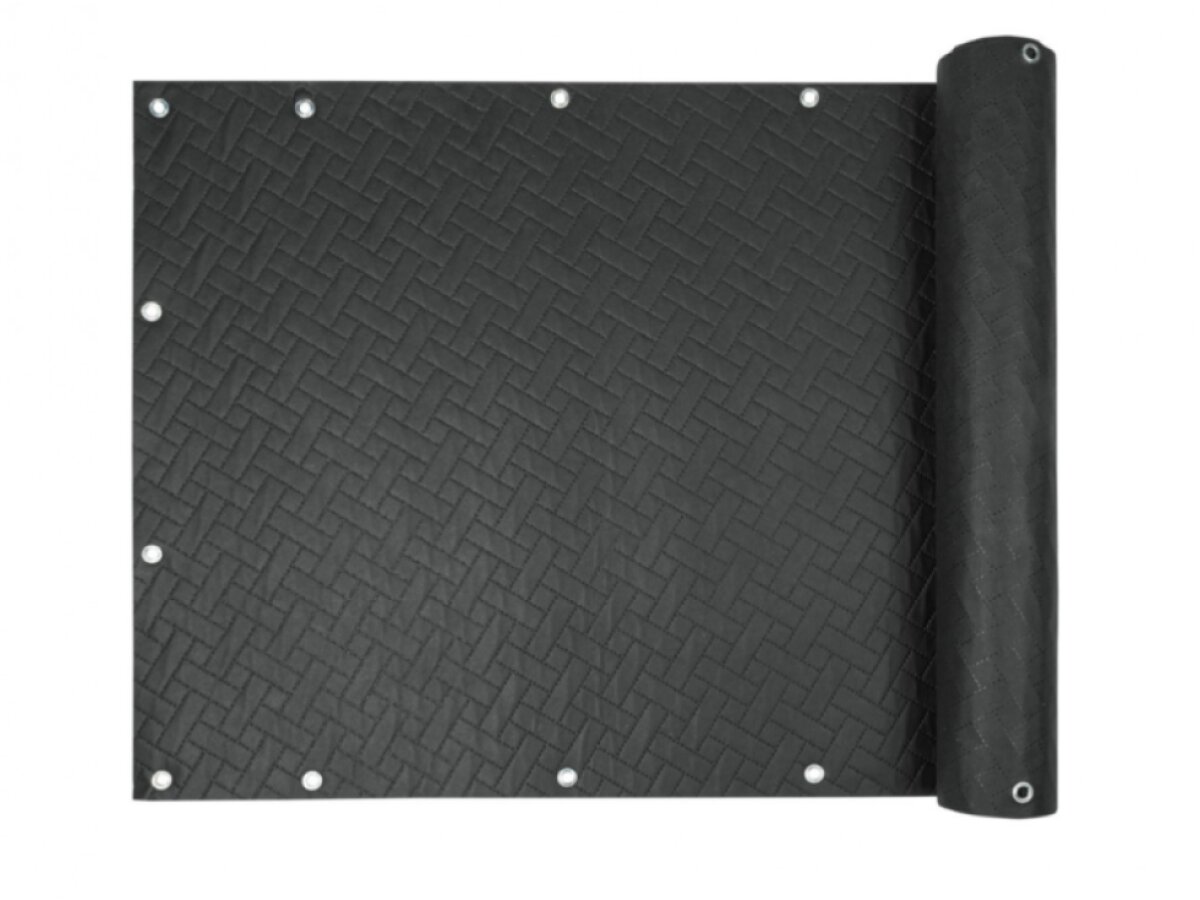 Balkonová zástěna PREMIUM výška 100 cm, šířka různé rozměry ratanový vzor grafitová, 240g/m2 MyBestHome