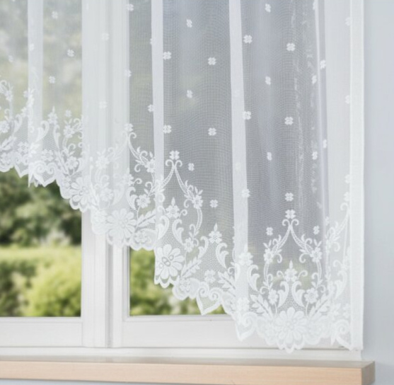 Dekorační oblouková krátká záclona na žabky STEFANIA 160 bílá 300x160 cm MyBestHome