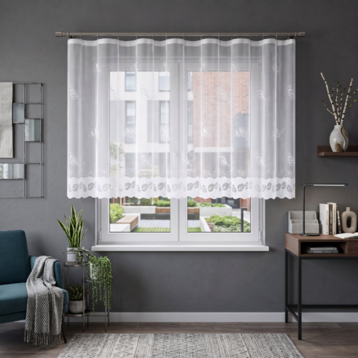 Dekorační žakárová záclona s řasící páskou HELLEN 120 bílá 300x120 cm MyBestHome