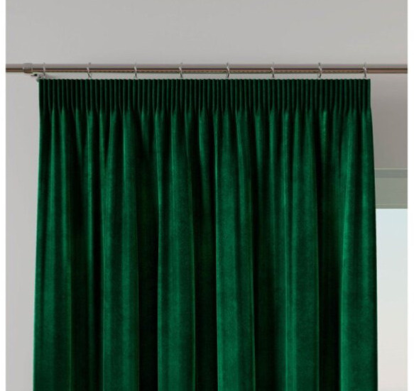 Dekorační krátký závěs s řasící páskou VALMI 140x160 cm color 010 zelená (cena za 1 kus) MyBestHome