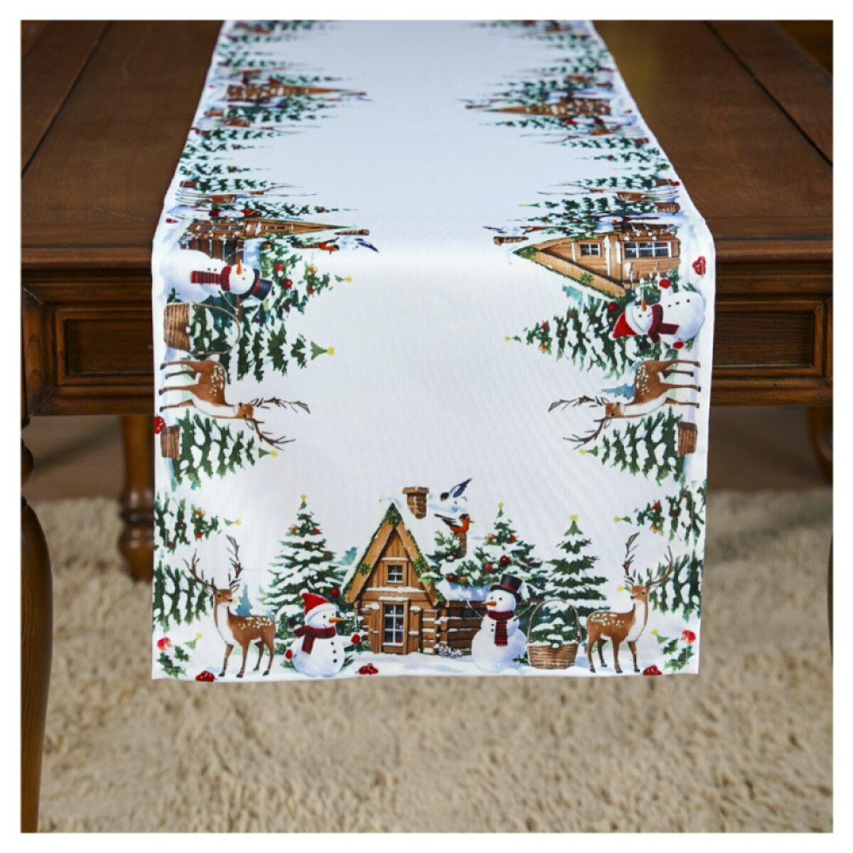 Vánoční běhoun na stůl CHRISTMAS WOOD 40x140 cm