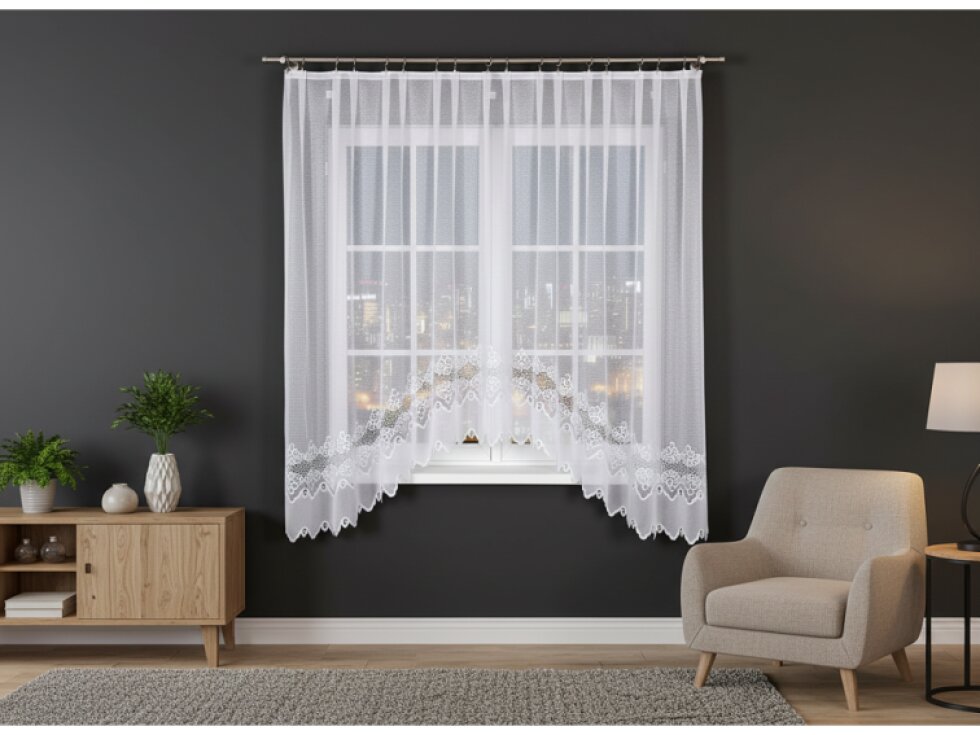 Dekorační oblouková dlouhá záclona na žabky MODESTA 180 bílá 300x180 cm MyBestHome