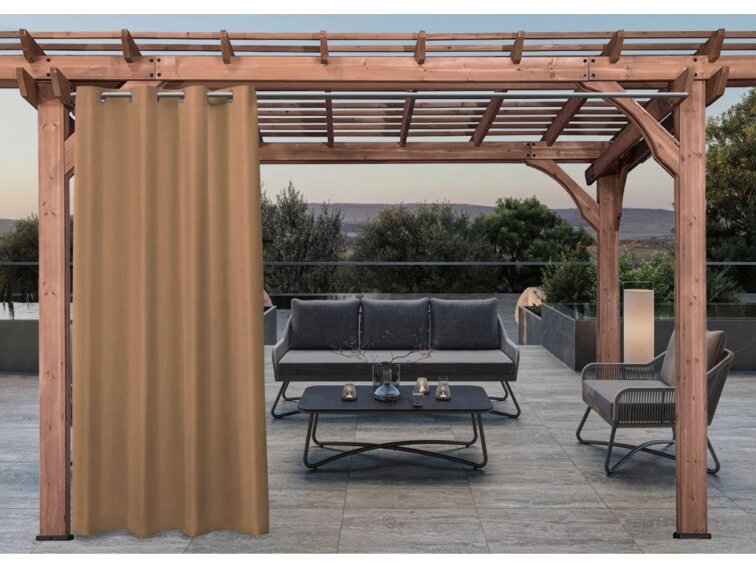 Venkovní zahradní závěs s kroužky MONTANA color 44 cappuccino, různé rozměry MyBestHome