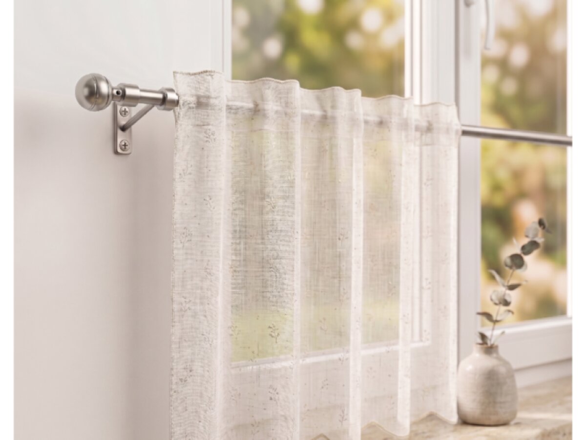 Vitrážová teleskopická kovová tyč - vitrážka 40-60 cm, 60-80 cm JAXON matná stříbrná Mybesthome