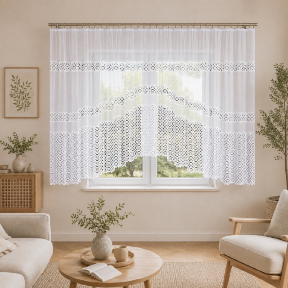 Dekorační oblouková krátká záclona na žabky ADRIANNA 450x160 cm MyBestHome