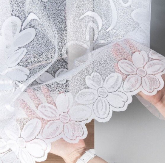 Dekorační oblouková krátká záclona na žabky RENATA 150 bílá 300x150 cm MyBestHome