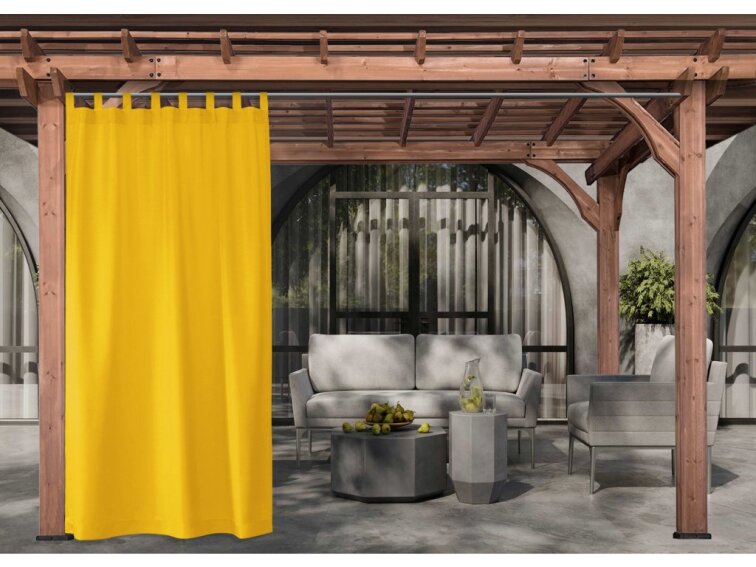 Venkovní zahradní závěs s poutky SANTIAGO color 40 mustard/hořčicová, různé rozměry MyBestHome