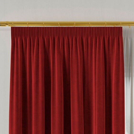 Dekorační závěs s řasící páskou VALMONT 140 cm x 250 nebo 260 cm color 043 červená (cena za 1 kus) MyBestHome