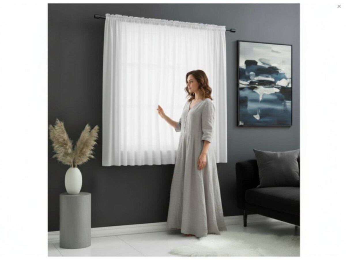 Dekorační krátká voálová záclona s řasící páskou JULIA bílá 400x150 cm MyBestHome