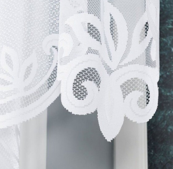 Dekorační krátká vzorovaná záclona na žabky POLA 100 bílá 300x100 cm MyBestHome