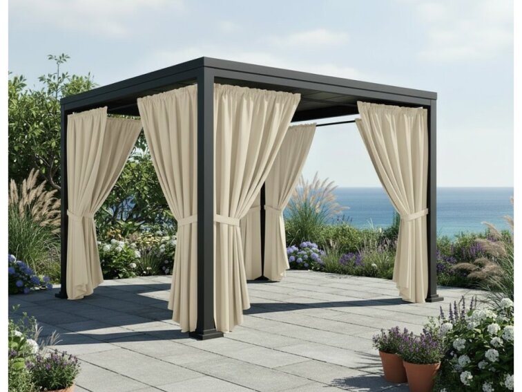 Venkovní zahradní závěs s tunýlkem BOGOTA světle béžová 03 různé rozměry MyBestHome