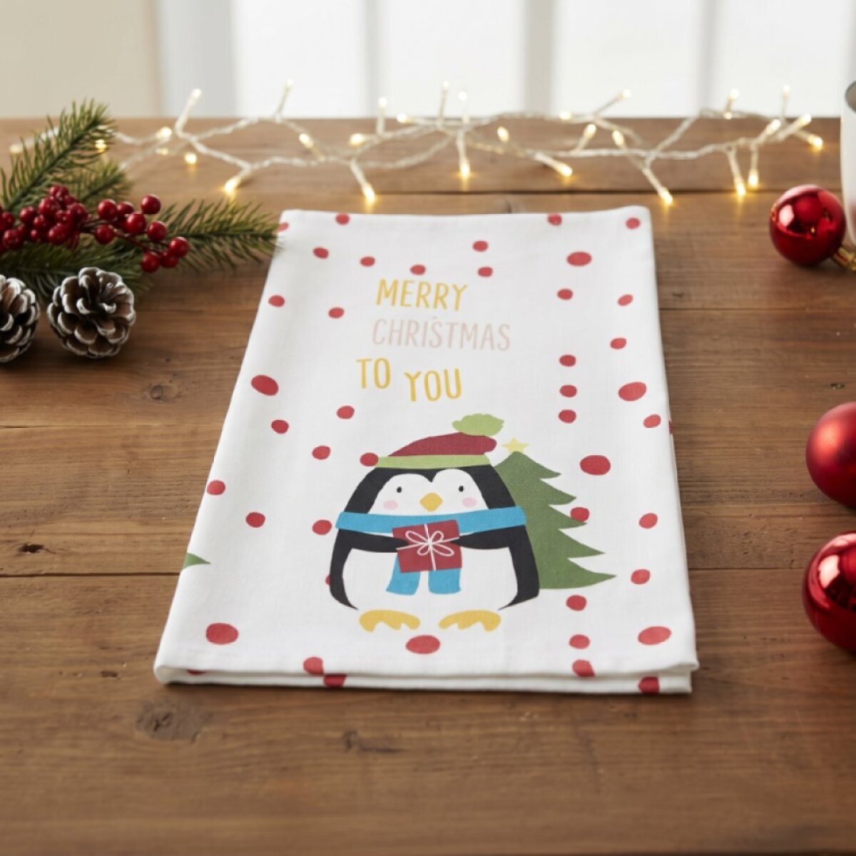 Vánoční utěrka SWEET CHRISTMAS, tučňák mikrovlákno 38x63 cm