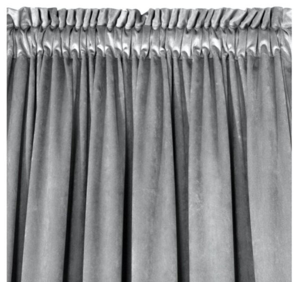 Dekorační VELVET závěs s řasící páskou ESTER 140x270 cm stříbrná (cena za 1 kus) MyBestHome