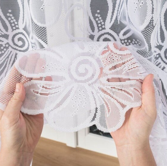 Dekorační krátká vzorovaná záclona na žabky PATRYCJA 160 bílá 300x160 cm MyBestHome