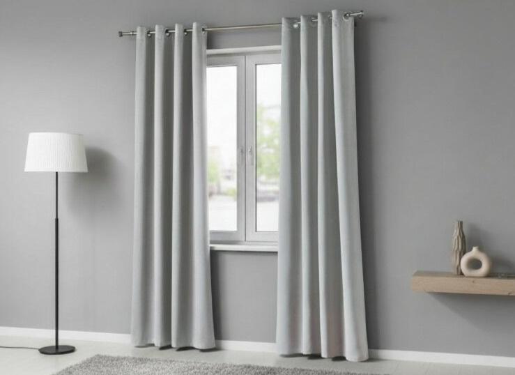 Zatemňovací závěs s kroužky BLACKOUT UNO 140x260 cm, světle šedá (cena za 1 kus) MyBestHome