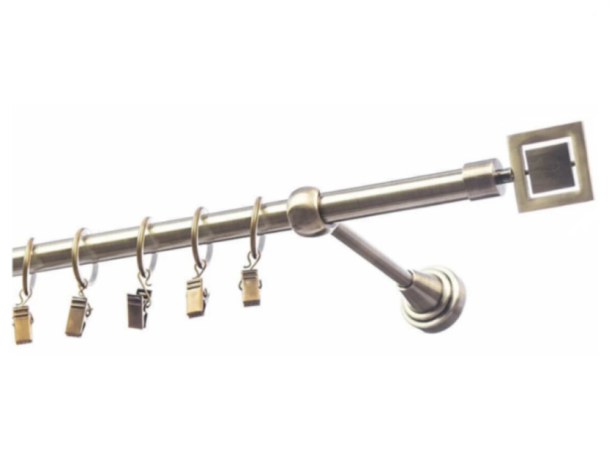 Kovová garnýž Ø 16 mm více rozměrů ROSARIO GARDA mosazný antik jednořadá Mybesthome