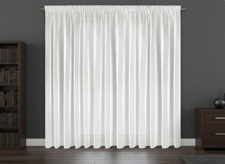 Dekorační dlouhá záclona s řasící páskou s leskem SHINE 350x250 cm bílá MyBestHome