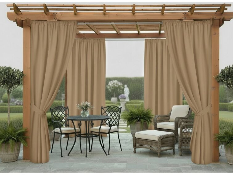 Venkovní zahradní závěs se zátěžovou šňůrou s tunýlkem JAMAICA color 21 béžová, 155x220 cm MyBestHome