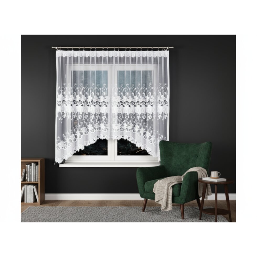 Dekorační oblouková krátká záclona na žabky KASJANA 320x160 cm MyBestHome